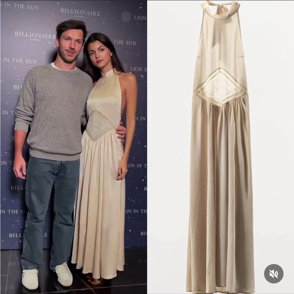 🆕(NWT) ZARA **VIRAL** Embroidered & Sequin Satin Midi/Maxi Dress. Size MEDIUM - Picture 2 of 16